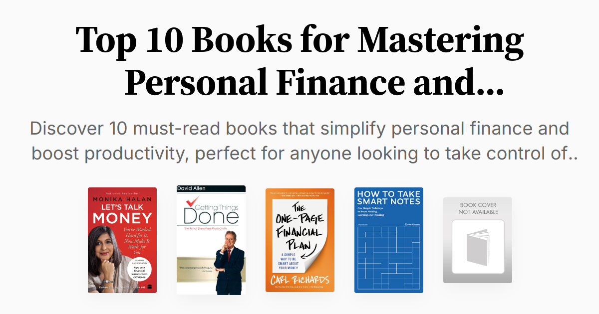 Top 10 Books for Mastering Personal Finance and Productivity ...
