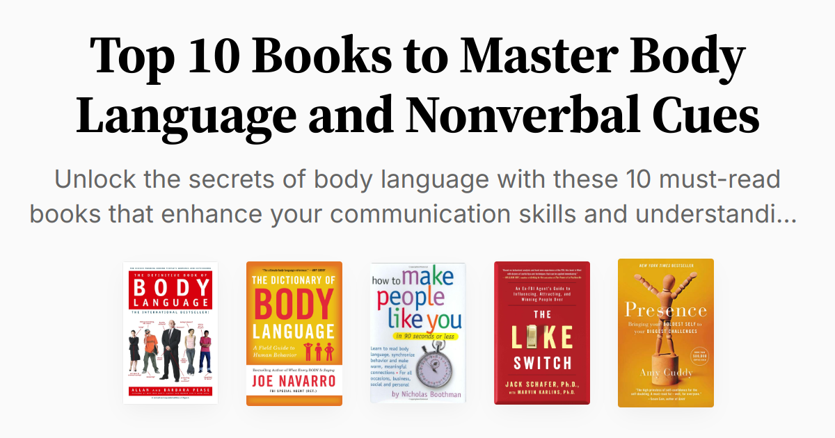Top 10 Books to Master Body Language and Nonverbal Cues | Summary & Audio