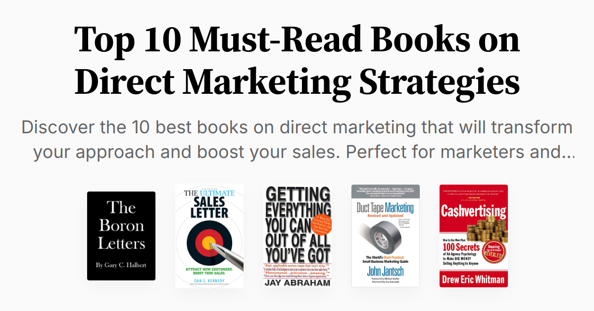 Top 10 Must-Read Books on Direct Marketing Strategies | Summaries & Audio