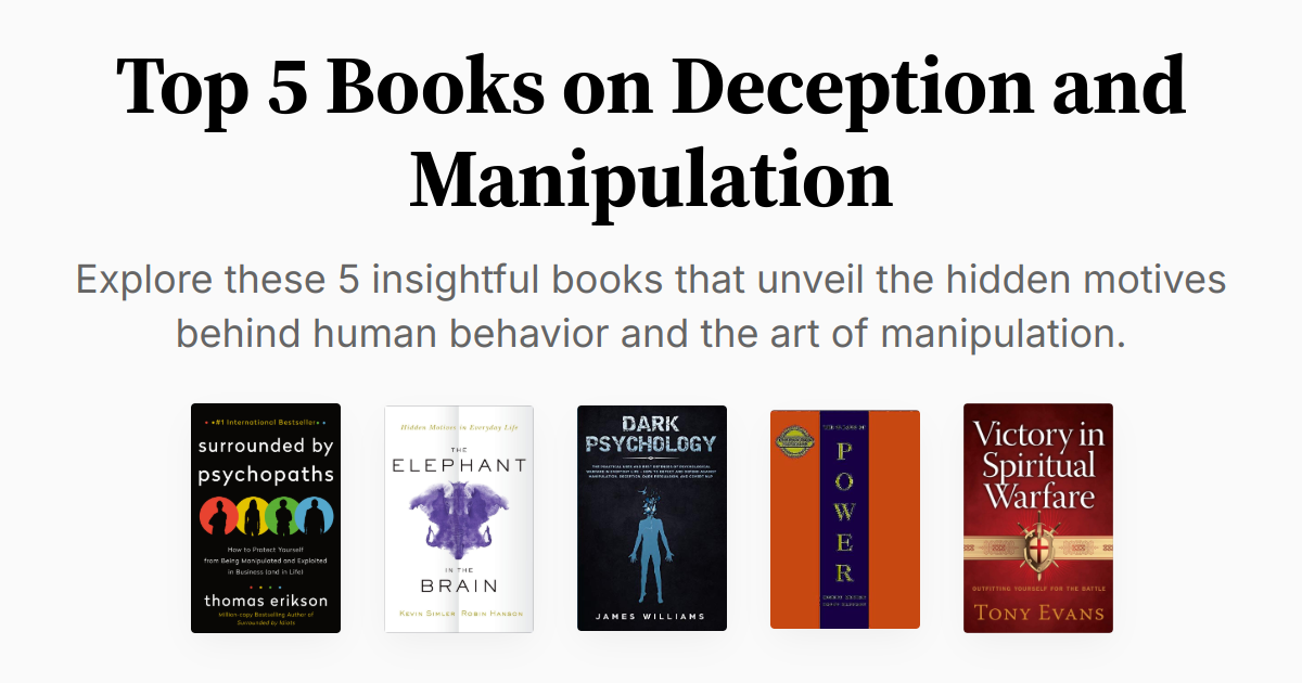Character Manipulation Top 5 Books on Deception and Manipulation | Summaries & Audio