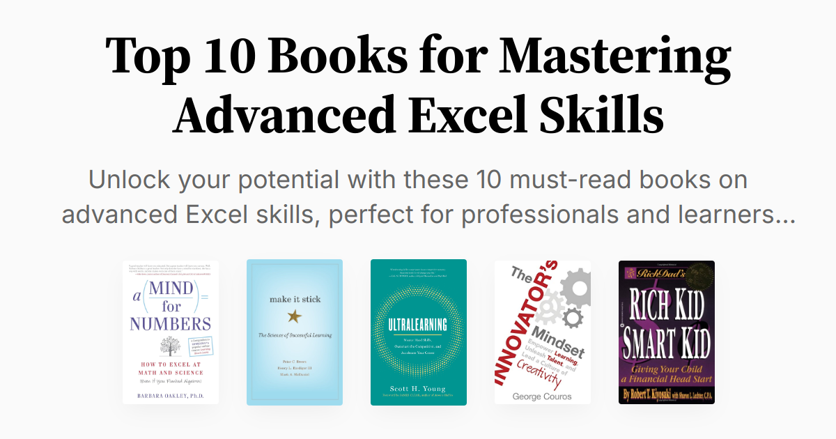 Top 10 Books for Mastering Advanced Excel Skills | Summaries & Audio