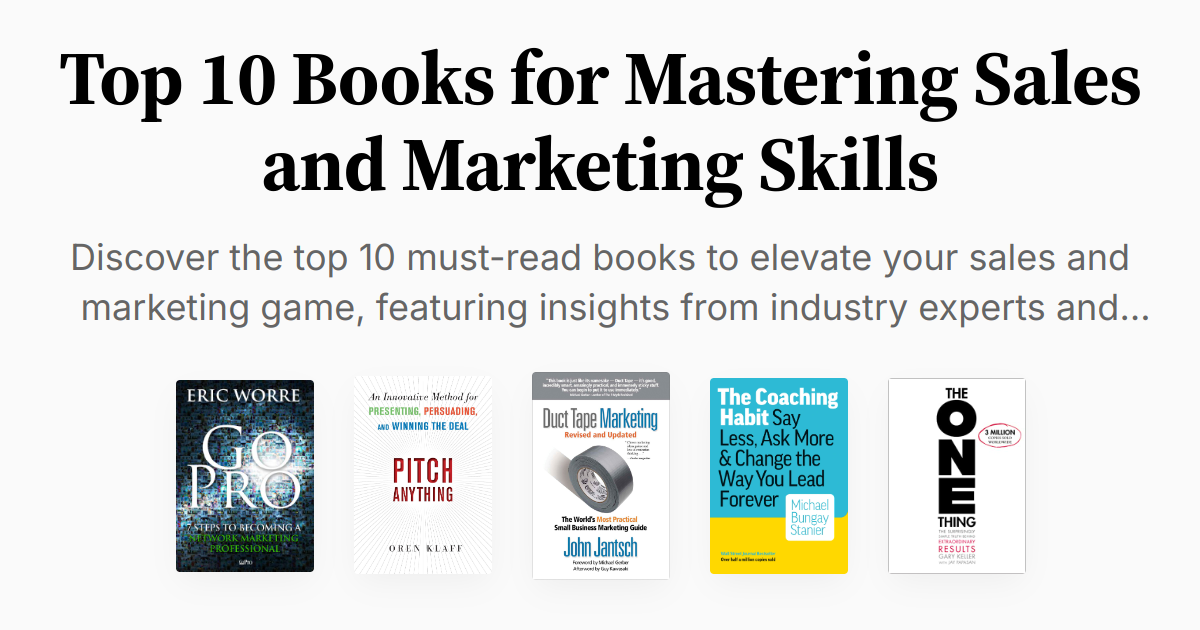 Top 10 Books for Mastering Sales and Marketing Skills | Summaries & Audio