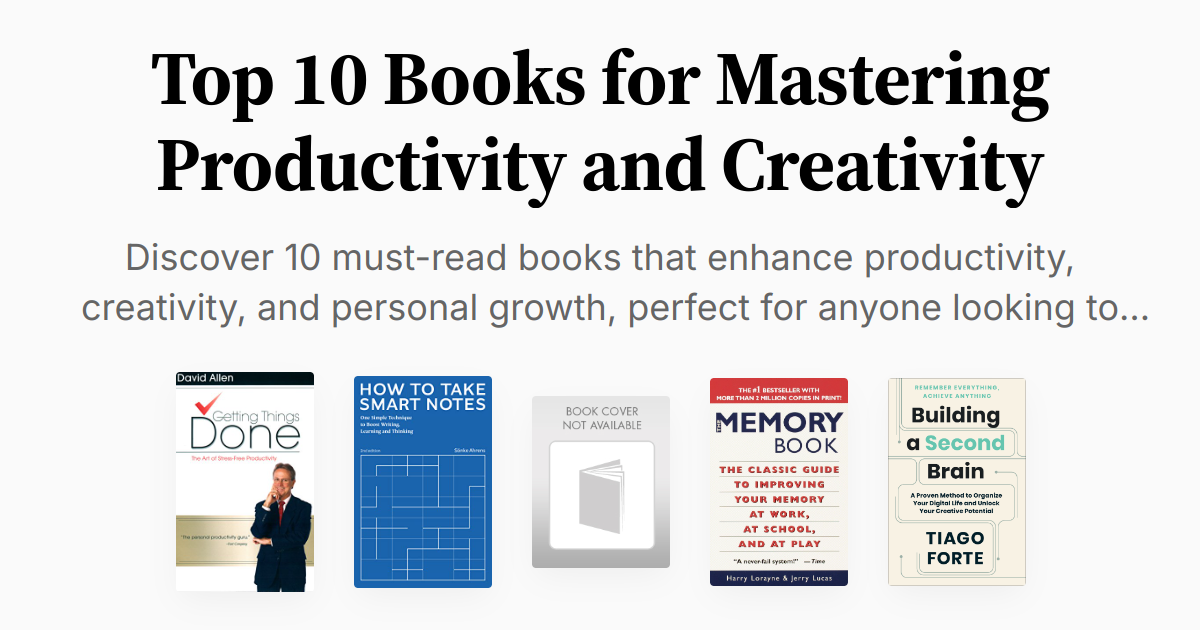 Top 10 Books for Mastering Productivity and Creativity | Summaries & Audio