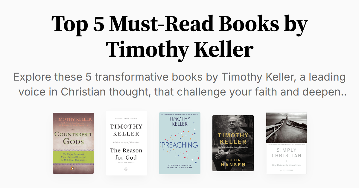 Top 5 MustRead Books by Timothy Keller Summary & Audio