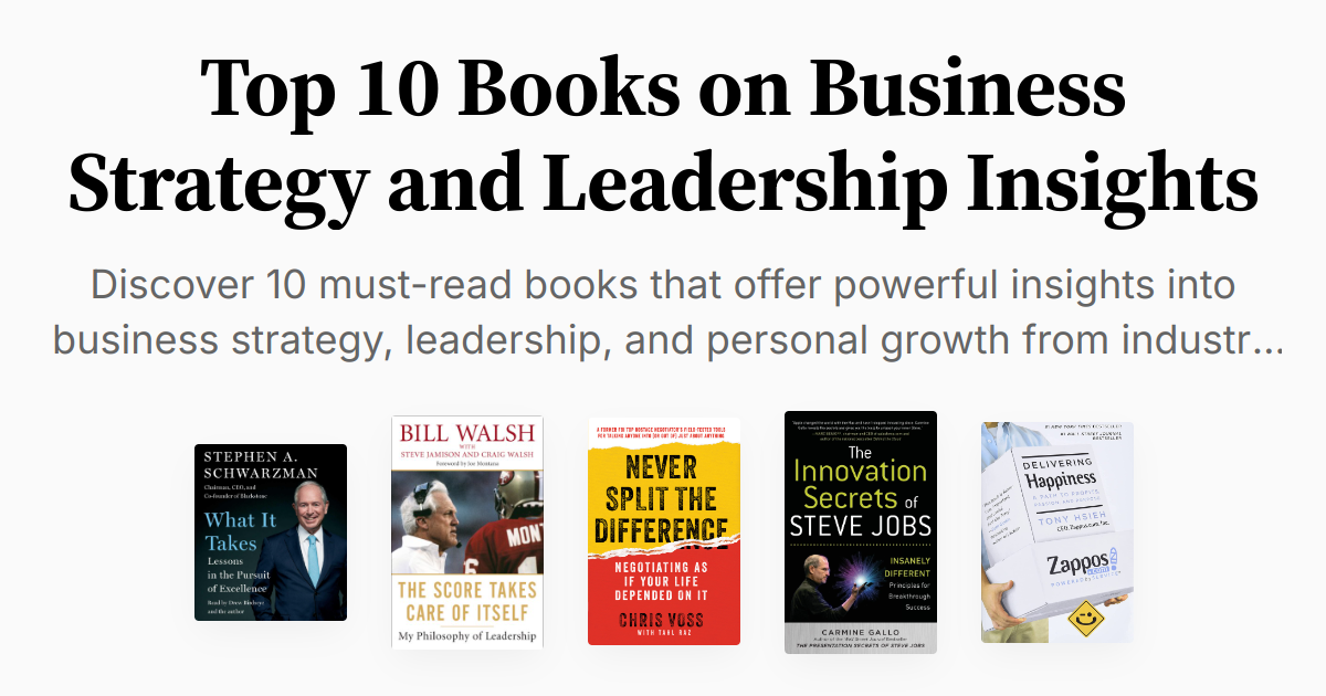 Top 10 Books on Business Strategy and Leadership Insights | Summaries ...