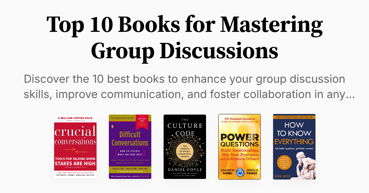 Top 10 Books for Mastering Group Discussions | Summaries & Audio