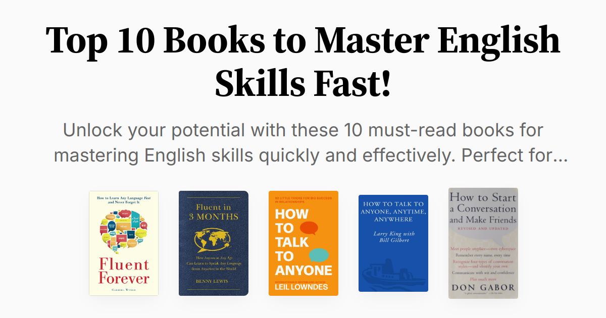 Top 10 Books to Master English Skills Fast! | Summary & Audio