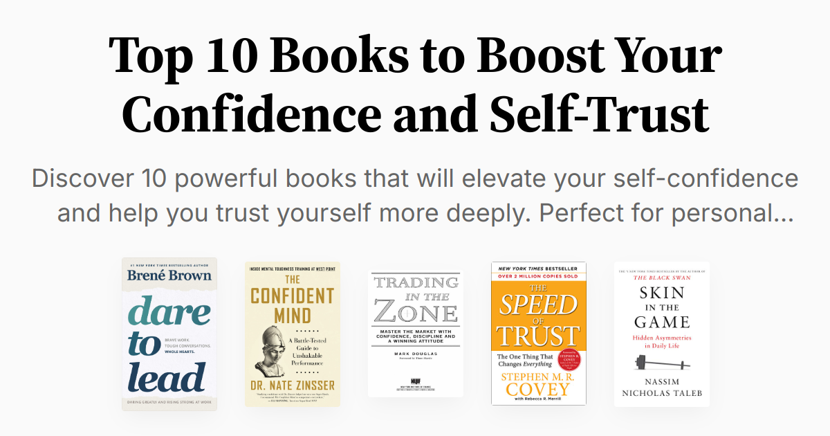 Top 10 Books to Boost Your Confidence and Self-Trust | Summaries & Audio