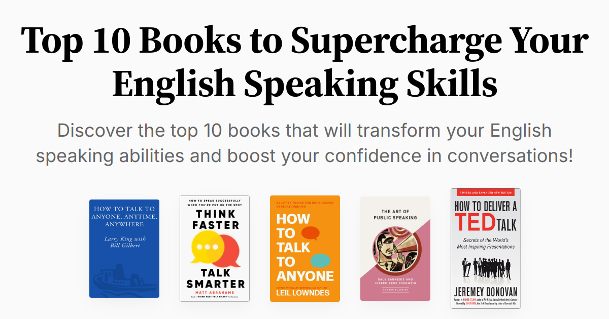 Top 10 Books to Supercharge Your English Speaking Skills | Summaries ...