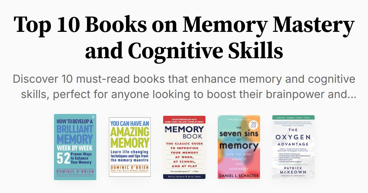 Top 10 Books on Memory Mastery and Cognitive Skills | Summaries & Audio