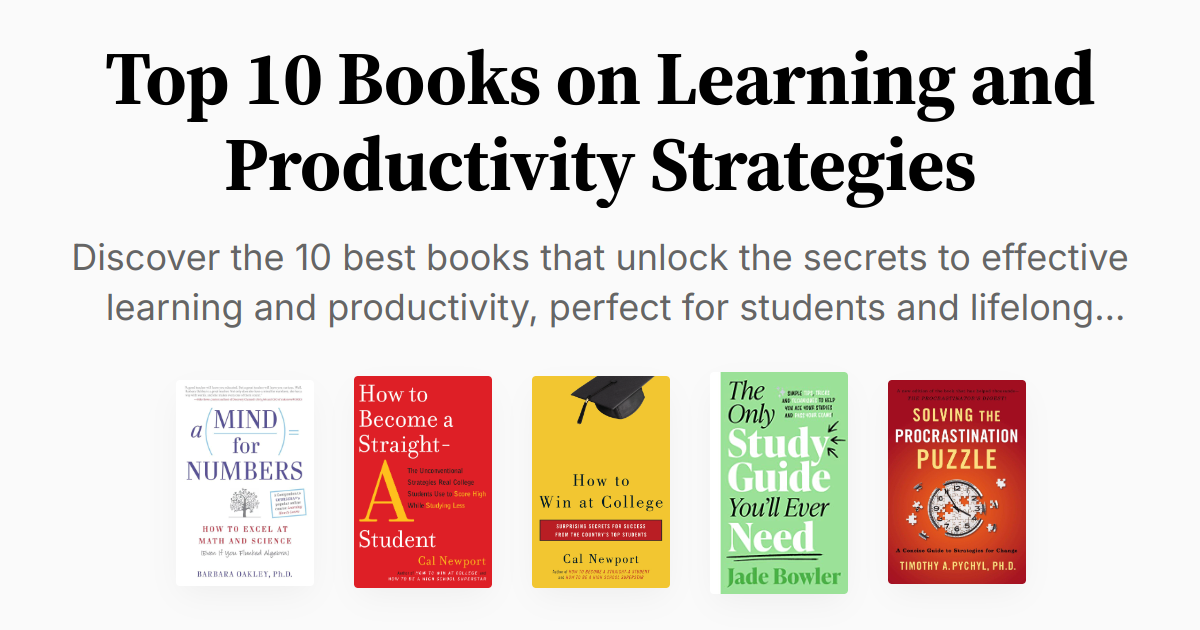 Top 10 Books on Learning and Productivity Strategies | Summaries & Audio
