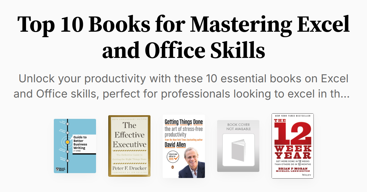 Top 10 Books for Mastering Excel and Office Skills | Summaries & Audio
