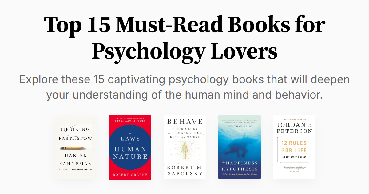 Top 15 Must-Read Books for Psychology Lovers | Summaries & Audio