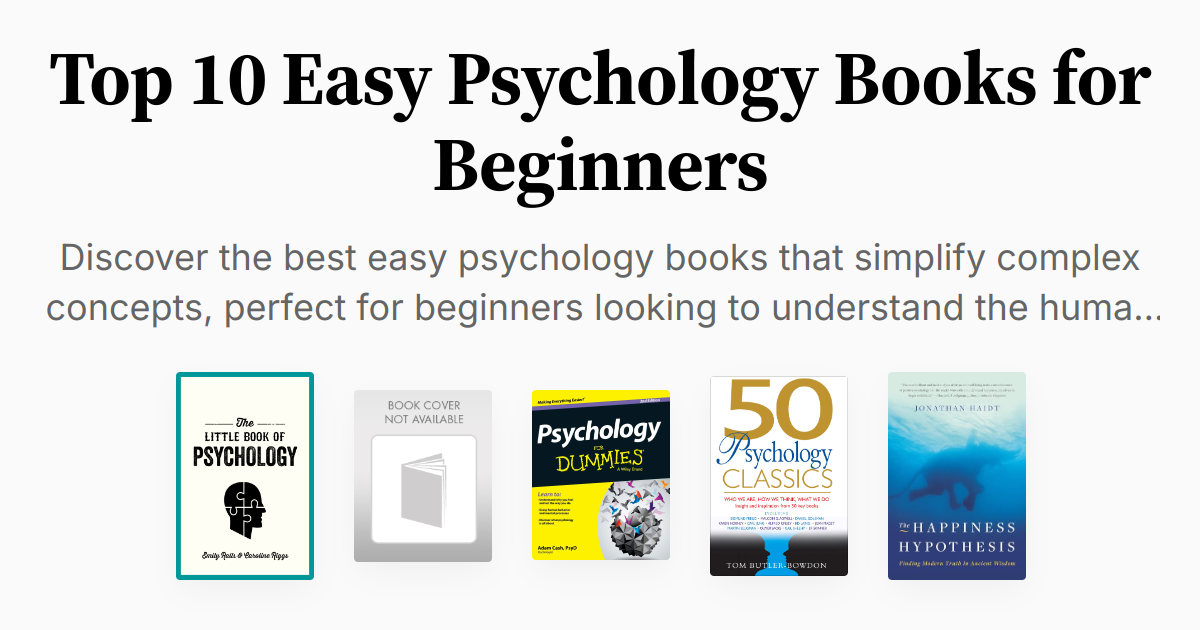 Top 10 Easy Psychology Books for Beginners | Summaries &amp; Audio