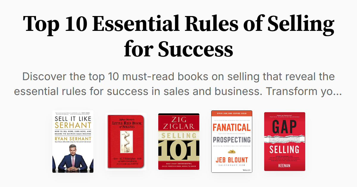 Top 10 Essential Rules of Selling for Success Summary & Audio