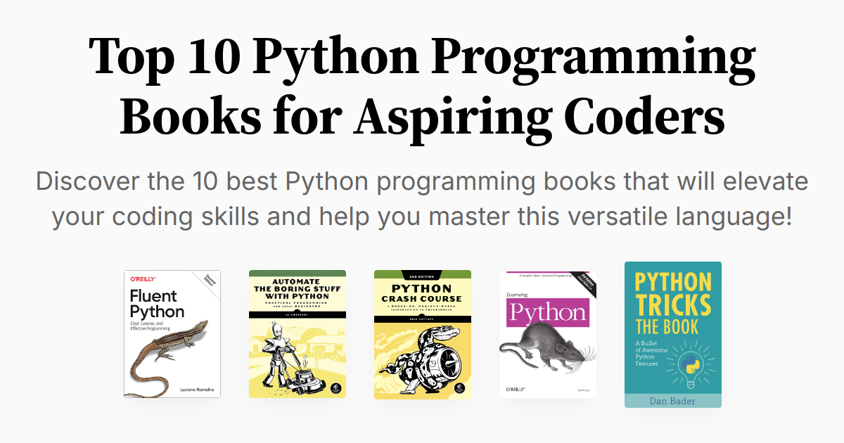 Top 10 Python Programming Books for Aspiring Coders | Summaries & Audio