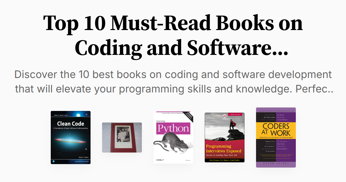 Top 10 Must-Read Books on Coding and Software Development | Summaries ...
