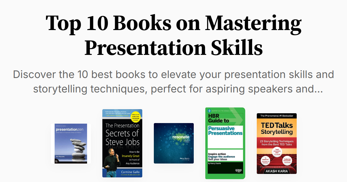 Top 10 Books on Mastering Presentation Skills | Summaries & Audio