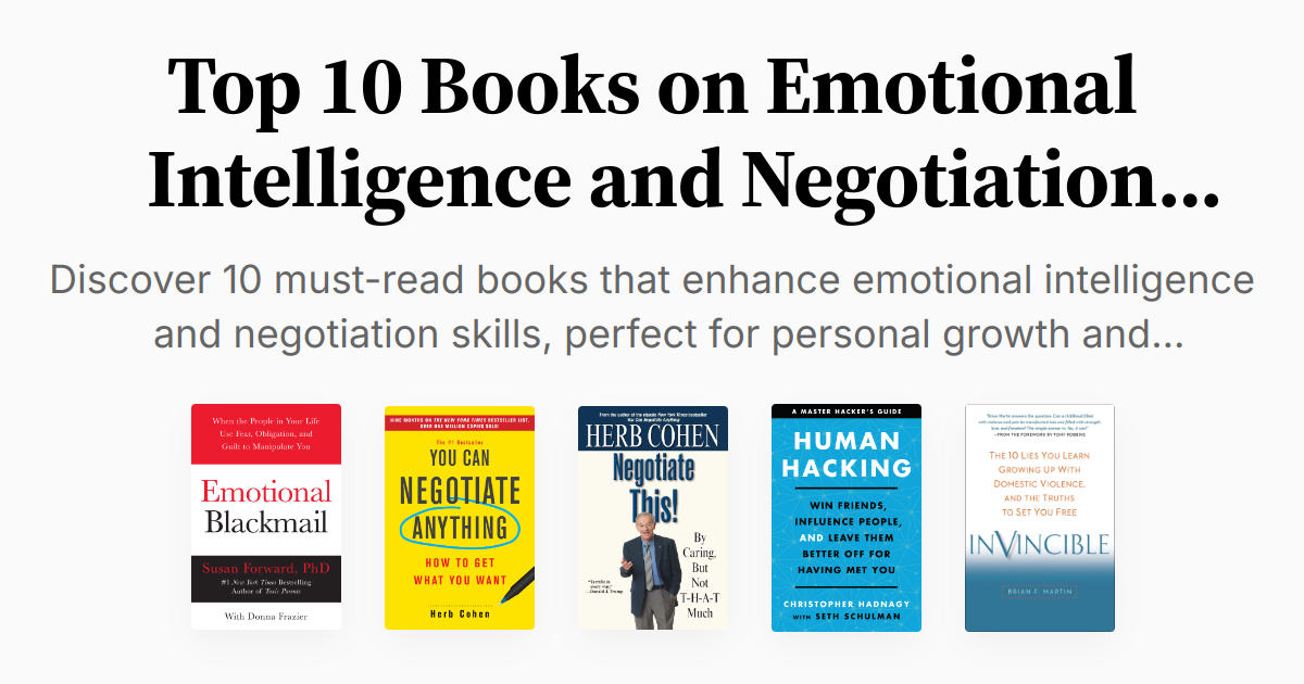 Top 10 Books on Emotional Intelligence and Negotiation Skills ...
