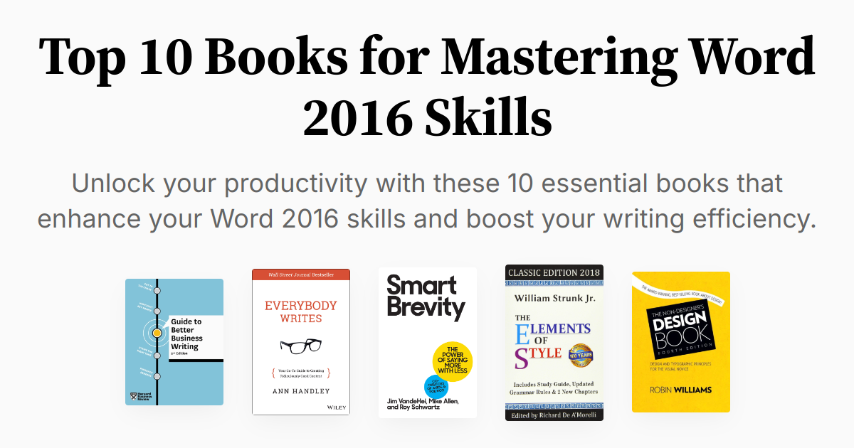 Top 10 Books for Mastering Word 2016 Skills | Summaries & Audio