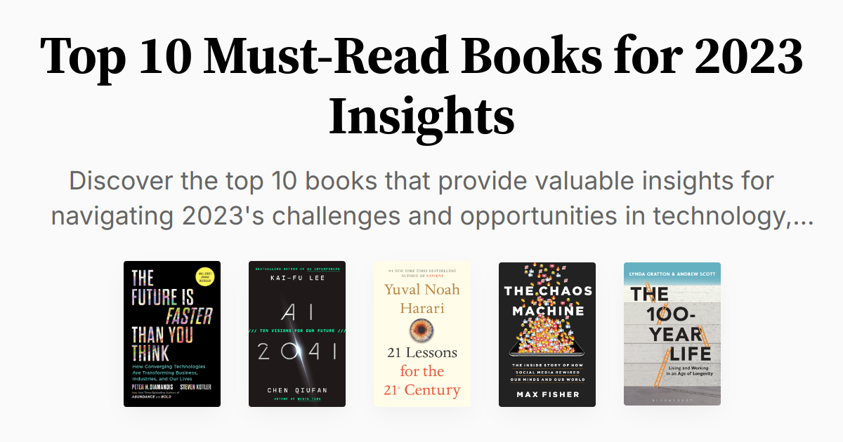 Top 10 MustRead Books for 2023 Insights Summary & Audio