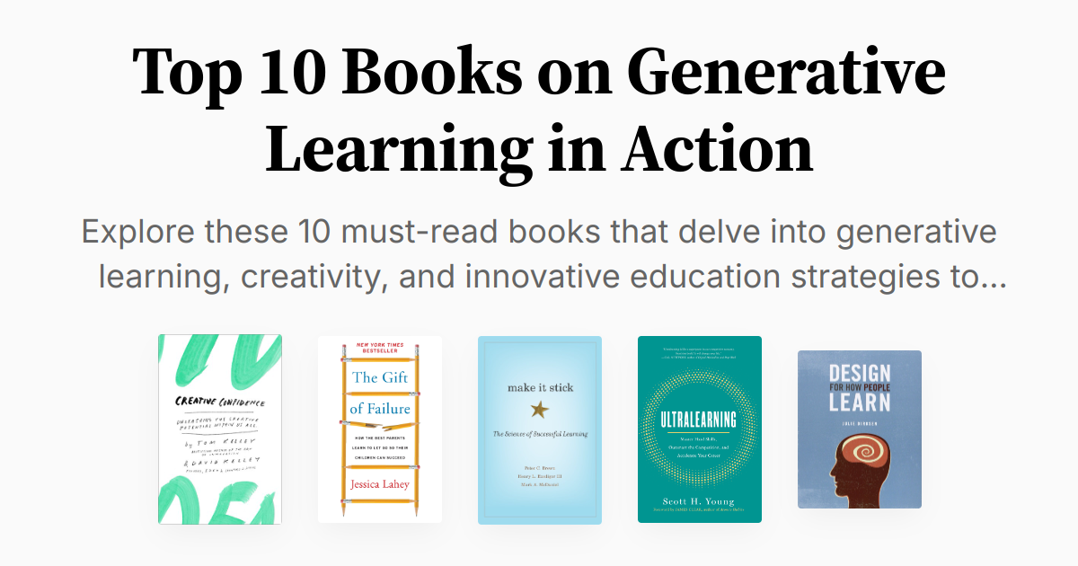Top 10 Books on Generative Learning in Action | Summaries & Audio