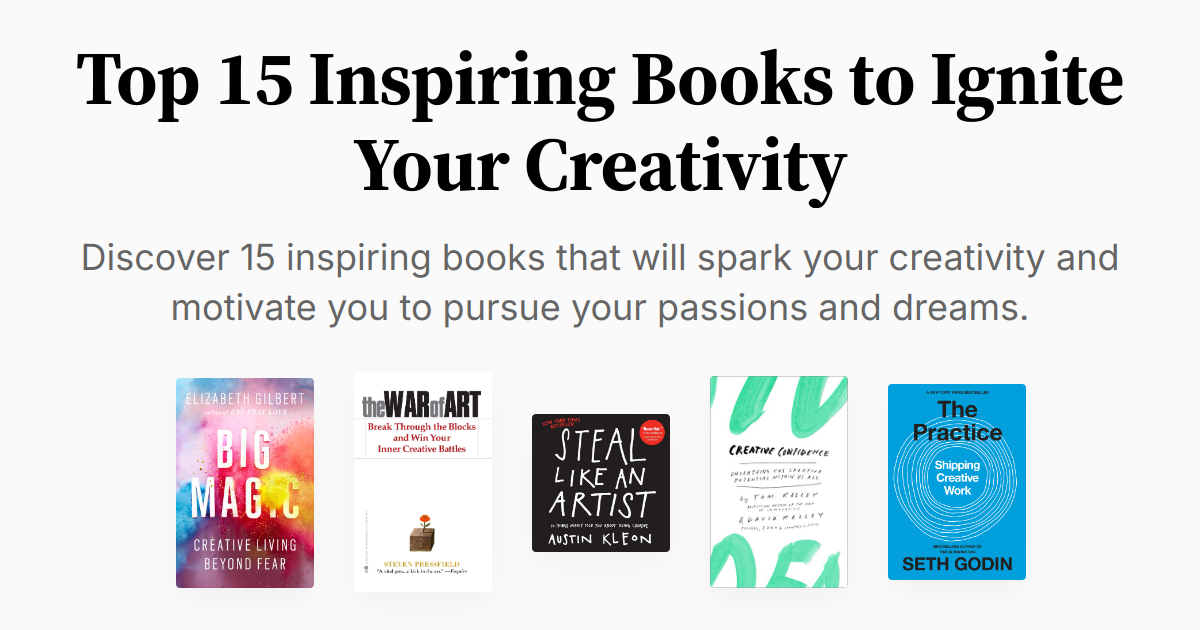 Top 15 Inspiring Books to Ignite Your Creativity | Summaries & Audio