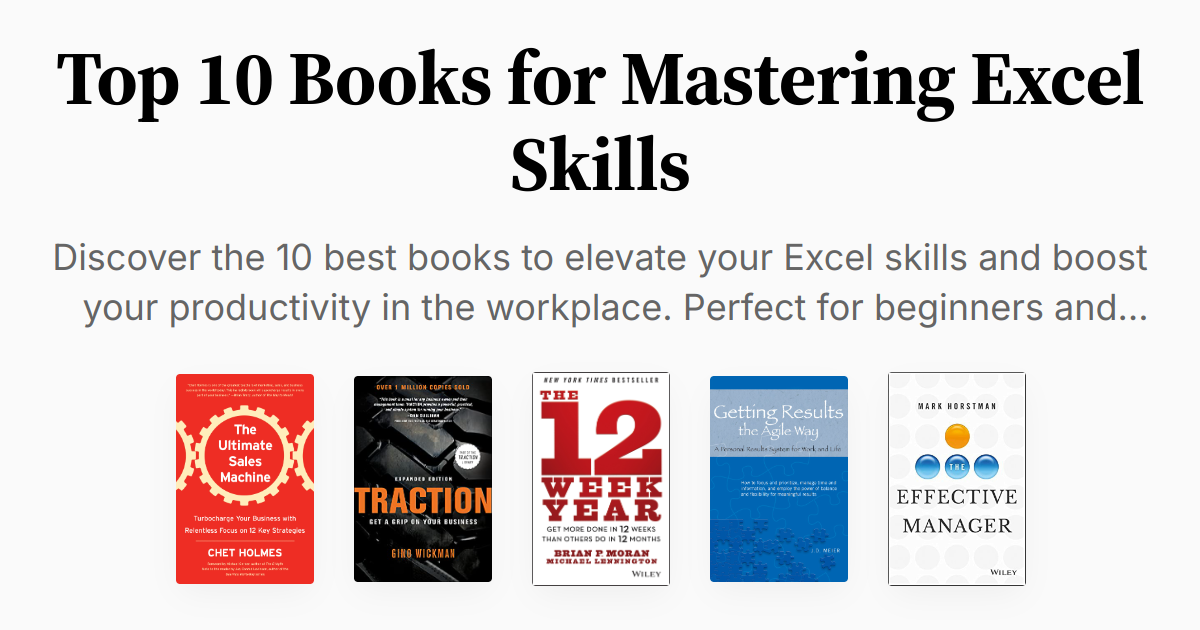 Top 10 Books for Mastering Excel Skills | Summaries & Audio
