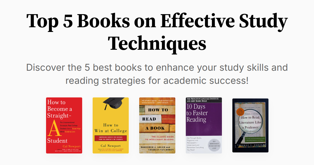 Top 5 Books on Effective Study Techniques | Summaries & Audio