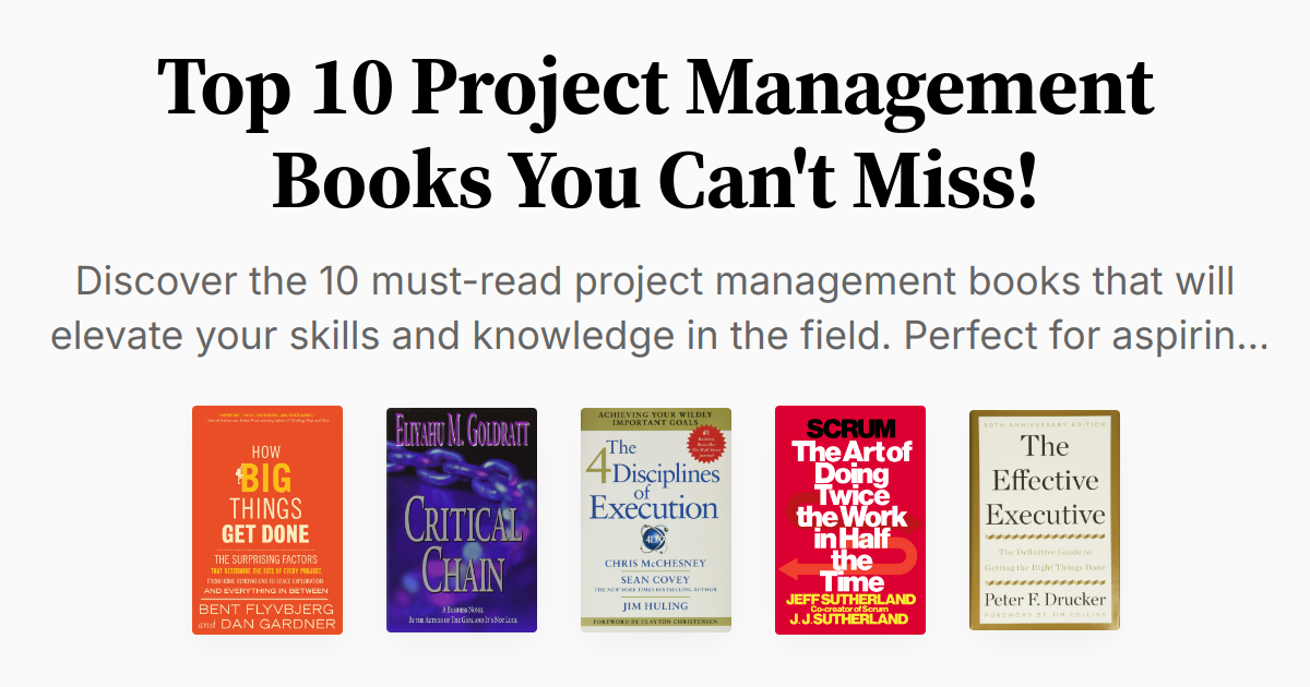 Top 10 Project Management Books You Can't Miss! | Summaries & Audio