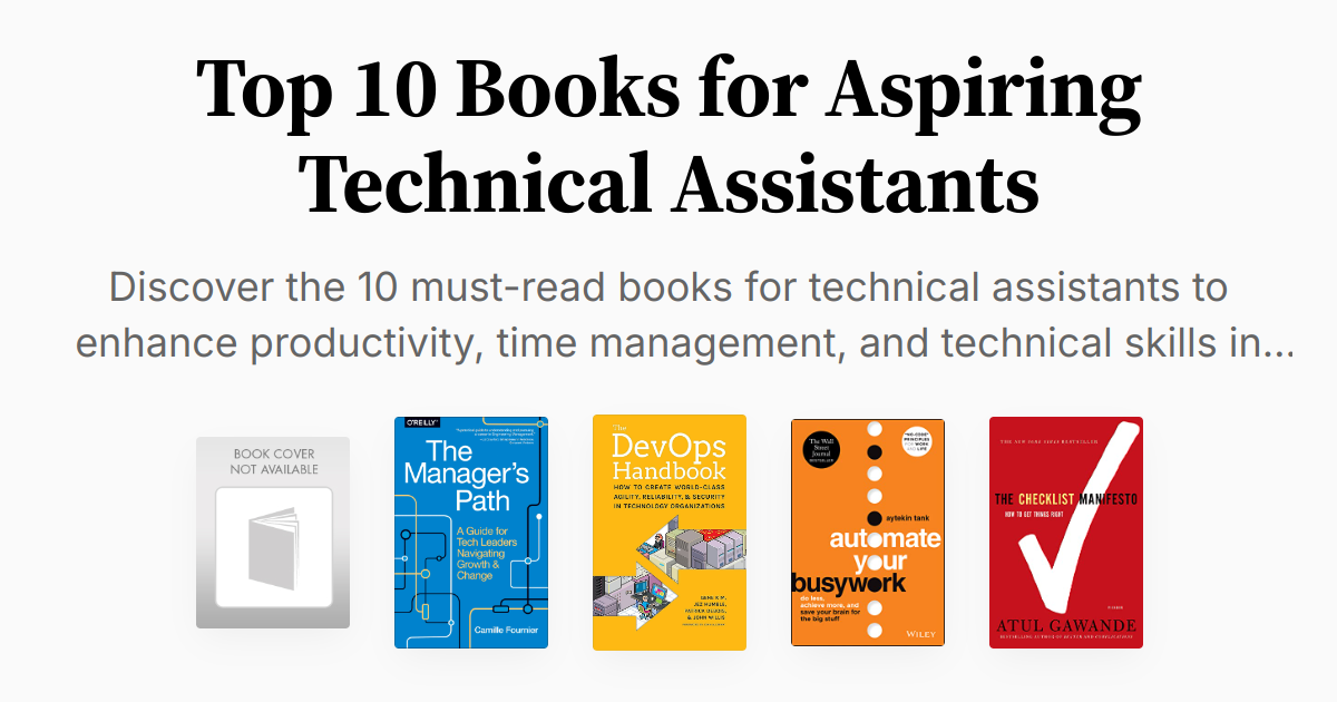 Top 10 Books for Aspiring Technical Assistants | Summaries & Audio