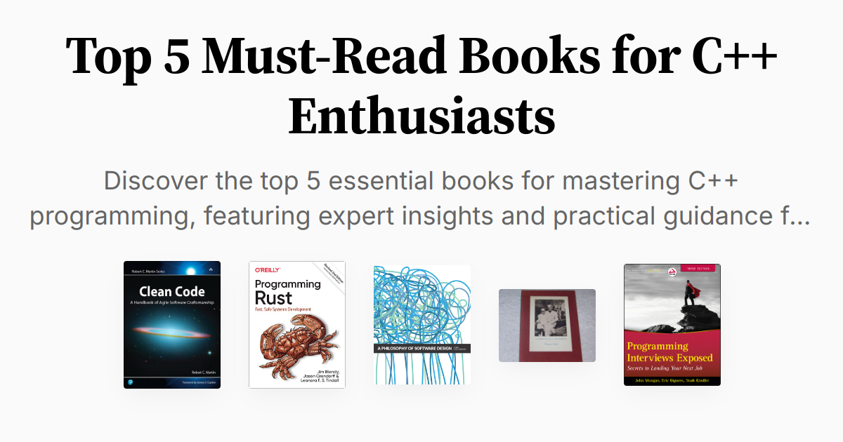 Top 5 Must-Read Books for C++ Enthusiasts | Summaries & Audio
