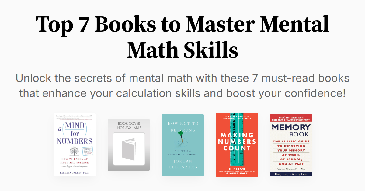 Top 7 Books to Master Mental Math Skills | Summaries & Audio