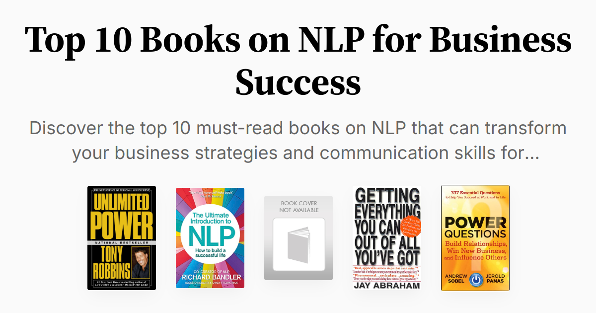 Top 10 Books on NLP for Business Success | Summaries & Audio