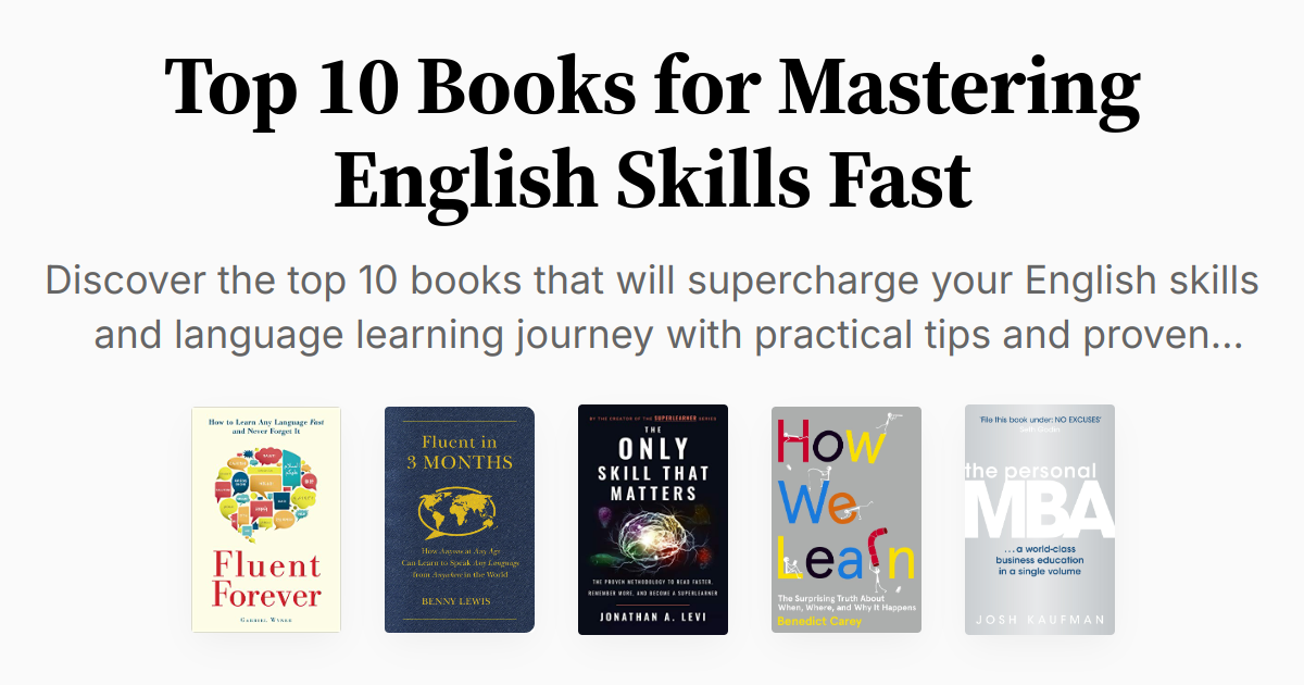 Top 10 Books for Mastering English Skills Fast | Summaries & Audio